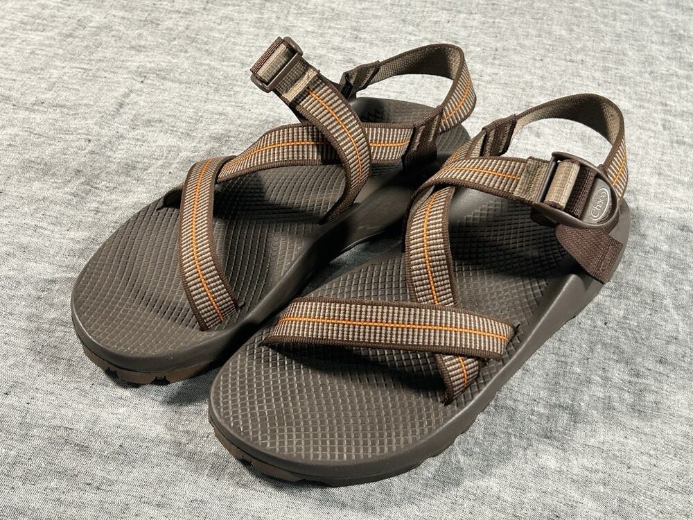 Chaco Z/1 Classic Sandals Mens 10 Brown Orange Adjustable Strap Hiking Outdoor